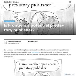 Is Frontiers a potential predatory publisher?