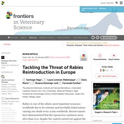 FRONT. VET. SCI. 13/01/21 Tackling the Threat of Rabies Reintroduction in Europe