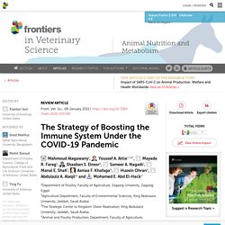 FRONT. VET. SCI. 08/01/21 The Strategy of Boosting the Immune System Under the COVID-19 Pandemic