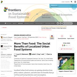 Localized Urban Food Systems