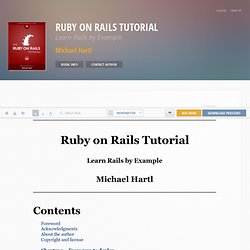 Learn Web Development with the Ruby on Rails Tutorial
