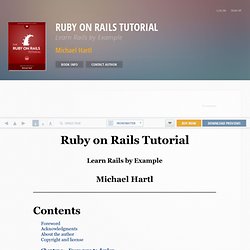 Ruby on Rails Tutorial: Learn Rails by Example