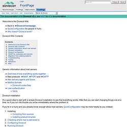 FrontPage - Dovecot Wiki