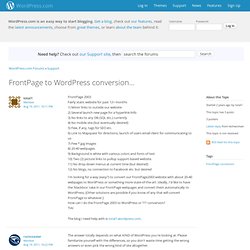 FrontPage to WordPress conversion...