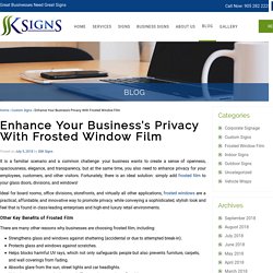 Enhance Business Privacy with Frosted Glass Film