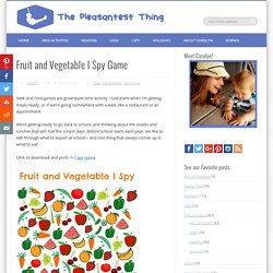 Fruit and Vegetable I Spy Game