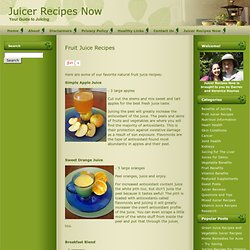 Fruit Juice Recipes