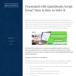 Three different methods to resolve QuickBooks Script Error message