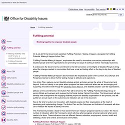 Fulfilling potential: Office for Disability Issues - ODI projects