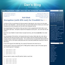 Full Disk Encryption (with ZFS root) for FreeBSD 9.x