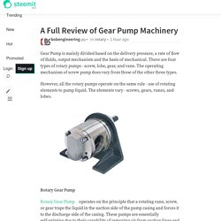 A Full Review of Gear Pump Machinery