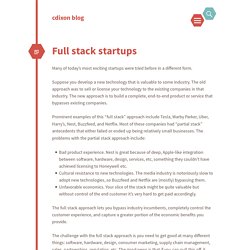 Full stack startups