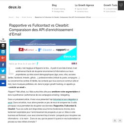 Rapportive vs Fullcontact vs Clearbit: Comparaison des APIs