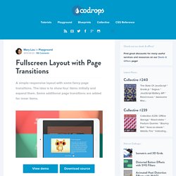 Fullscreen Layout with Page Transitions