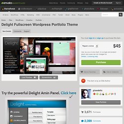 Delight Fullscreen Wordpress Portfolio Theme