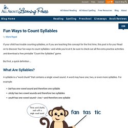 Fun Ways to Count Syllables [+ video]