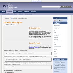 Función split y join - Perl En Español