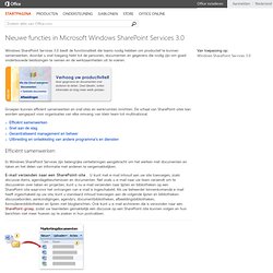 Nieuwe functies in Microsoft Windows SharePoint Services 3.0 - Aan de slag met de 2007-versie - Microsoft Office