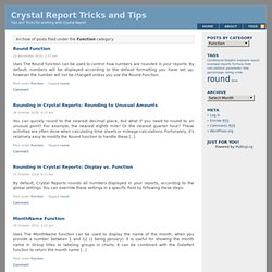 Crystal Report Tricks and Tips