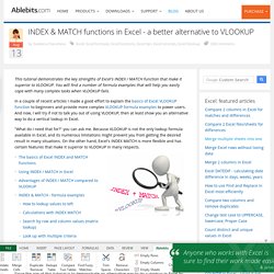 Excel INDEX / MATCH function instead of VLOOKUP – formula examples