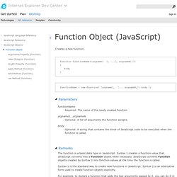 Function Object (JavaScript)