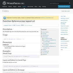 Function Reference/wp logout url
