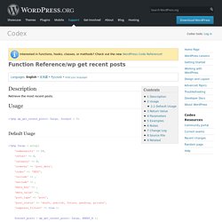 Function Reference/wp get recent posts
