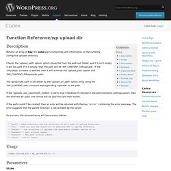 Function Reference/wp upload dir