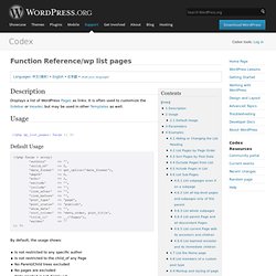 Function Reference/wp list pages