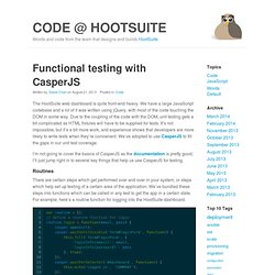 Functional testing with CasperJS