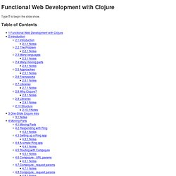 Functional Web Development with Clojure