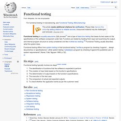 Functional testing