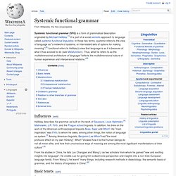 Systemic functional grammar