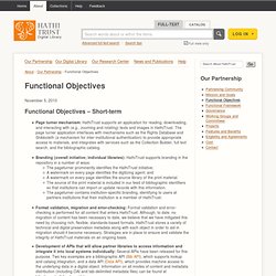 Functional Objectives
