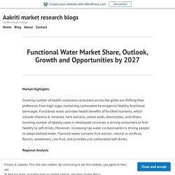 Functional Water Market Share, Outlook, Growth and Opportunities by 2027 – Aakriti market research blogs