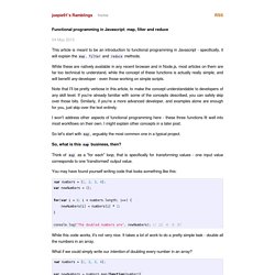 Functional programming in Javascript: map, filter and reduce - joepie91's Ramblings
