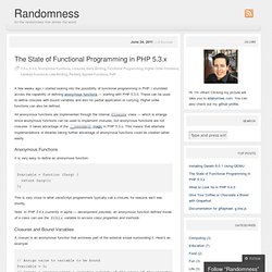 The State of Functional Programming in PHP 5.3.x « Randomness