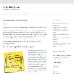An Agile Functional Specification