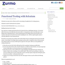 Functional Testing with Selenium — Zurmo