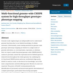 NATURE 19/12/19 Multi-functional genome-wide CRISPR system for high throughput genotype–phenotype mapping