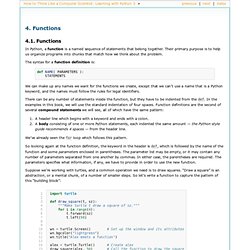 4. Functions — How to Think Like a Computer Scientist: Learning with Python 3