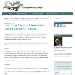 Learning Excel - Awesome Date Functions in Excel - Computergaga Blog