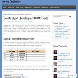 Google Sheets Functions – CONCATENATE