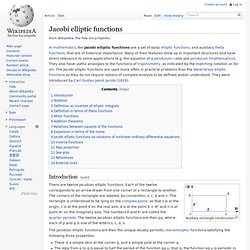 Jacobi elliptic functions