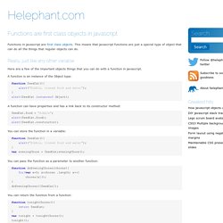 Functions are first class objects in javascript – Helephant.com