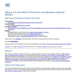 XQuery 1.0 and XPath 2.0 Functions and Operators (Second Edition)