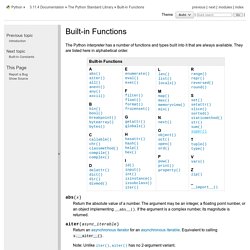 Fonctions natives — Documentation Python 3.8.3