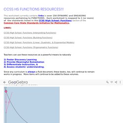 CCSS HS FUNCTIONS RESOURCES!!! - GeoGebra