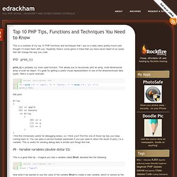 Top 10 PHP Tips, Functions and Techniques You Need to Know