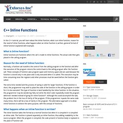 C++ Inline Functions